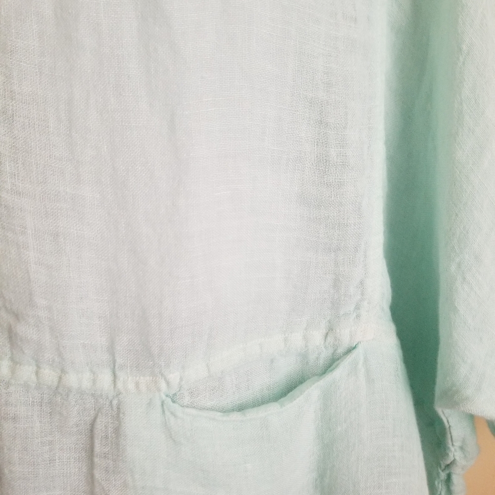 Haris Cotton Made in Greece Oversized 100% Linen Pullover Top Sz L - Picture 4 of 7